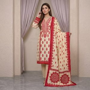 Ivory Rose Embroidered Lawn 3-Piece