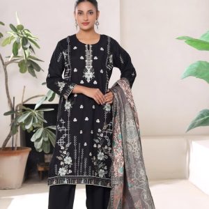 Noir Blossom Embroidered Pakistani Suit