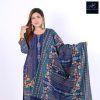 Navy Blue Multicolor Ethnic Floral Three-Piece
