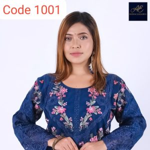 Heavy Embroidered Chikankari-Style Three-Piece (4 Colors)